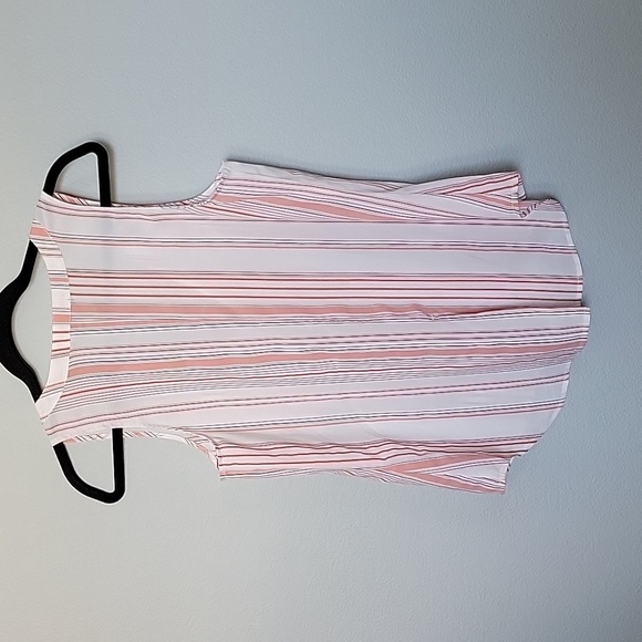 Sanctuary Girly Shirttail Hem pink/ white Split Back Button Up Blouse Top Small - Picture 6 of 10